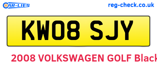 KW08SJY are the vehicle registration plates.