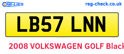 LB57LNN are the vehicle registration plates.