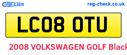 LC08OTU are the vehicle registration plates.