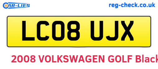 LC08UJX are the vehicle registration plates.