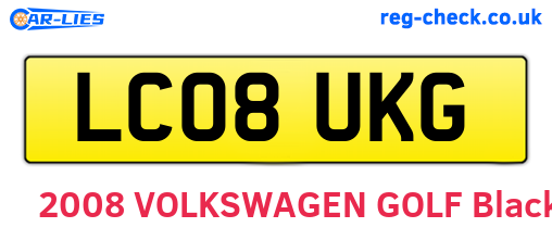 LC08UKG are the vehicle registration plates.
