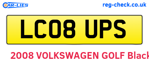 LC08UPS are the vehicle registration plates.