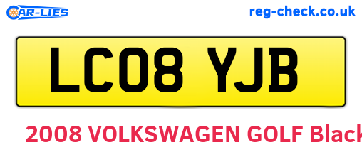 LC08YJB are the vehicle registration plates.