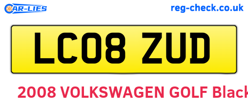 LC08ZUD are the vehicle registration plates.