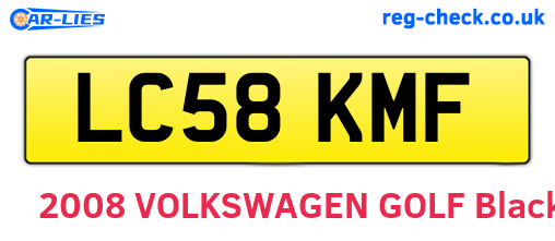 LC58KMF are the vehicle registration plates.