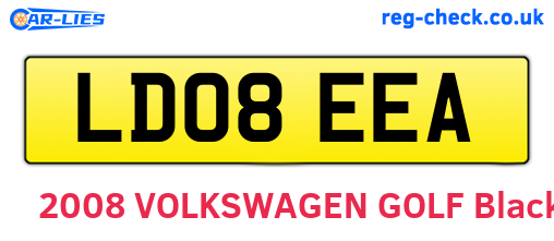 LD08EEA are the vehicle registration plates.