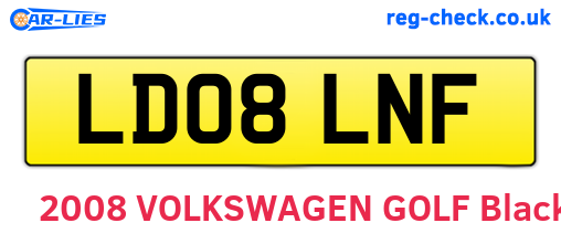 LD08LNF are the vehicle registration plates.