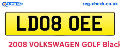 LD08OEE are the vehicle registration plates.