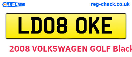 LD08OKE are the vehicle registration plates.