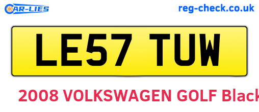 LE57TUW are the vehicle registration plates.