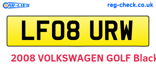 LF08URW are the vehicle registration plates.