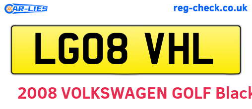 LG08VHL are the vehicle registration plates.