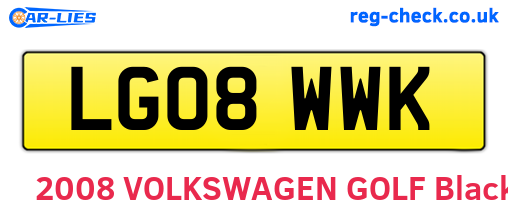 LG08WWK are the vehicle registration plates.