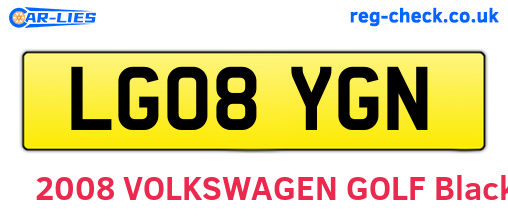 LG08YGN are the vehicle registration plates.