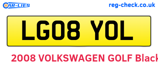 LG08YOL are the vehicle registration plates.