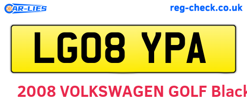 LG08YPA are the vehicle registration plates.