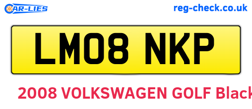 LM08NKP are the vehicle registration plates.