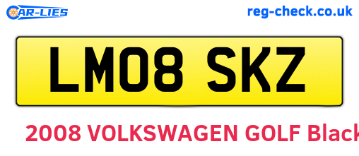 LM08SKZ are the vehicle registration plates.