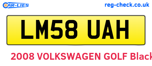 LM58UAH are the vehicle registration plates.