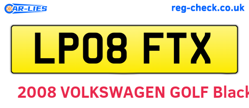 LP08FTX are the vehicle registration plates.