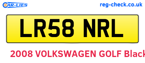LR58NRL are the vehicle registration plates.