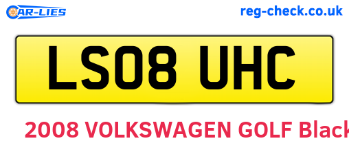 LS08UHC are the vehicle registration plates.