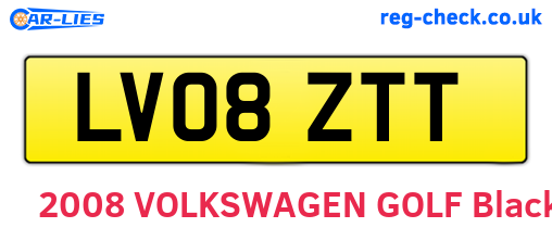 LV08ZTT are the vehicle registration plates.