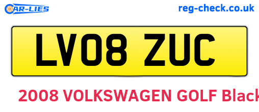 LV08ZUC are the vehicle registration plates.
