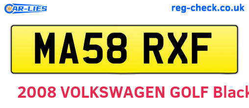 MA58RXF are the vehicle registration plates.