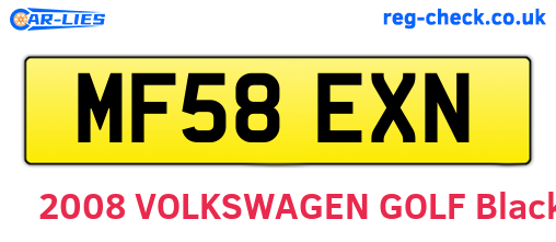 MF58EXN are the vehicle registration plates.