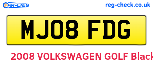 MJ08FDG are the vehicle registration plates.