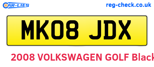 MK08JDX are the vehicle registration plates.