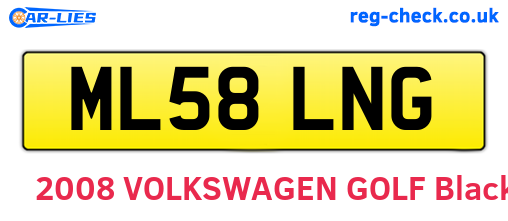 ML58LNG are the vehicle registration plates.