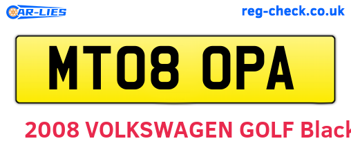 MT08OPA are the vehicle registration plates.