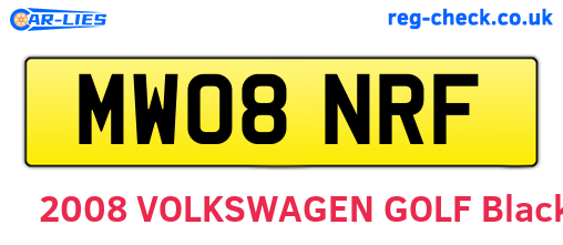 MW08NRF are the vehicle registration plates.