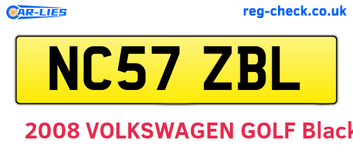 NC57ZBL are the vehicle registration plates.
