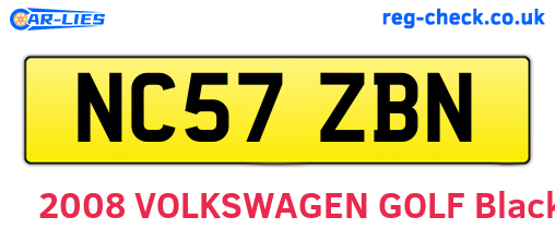 NC57ZBN are the vehicle registration plates.