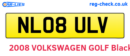 NL08ULV are the vehicle registration plates.