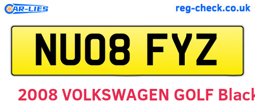 NU08FYZ are the vehicle registration plates.