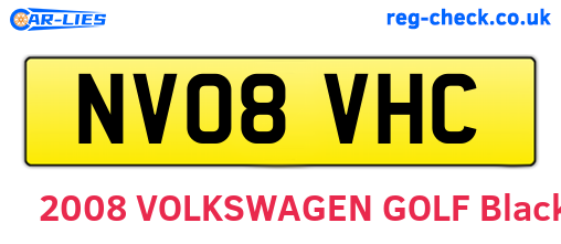NV08VHC are the vehicle registration plates.