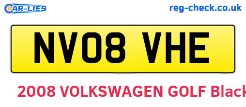 NV08VHE are the vehicle registration plates.