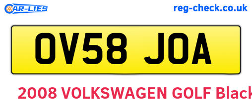 OV58JOA are the vehicle registration plates.
