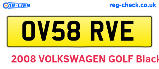 OV58RVE are the vehicle registration plates.
