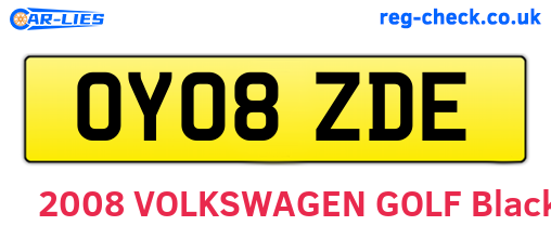 OY08ZDE are the vehicle registration plates.