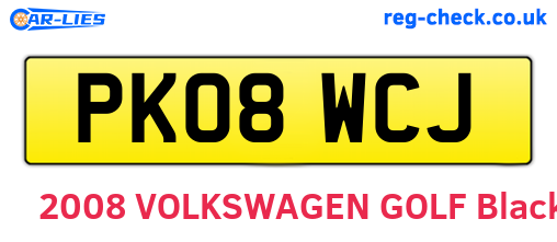 PK08WCJ are the vehicle registration plates.