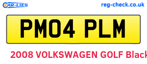 PM04PLM are the vehicle registration plates.