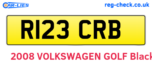 R123CRB are the vehicle registration plates.