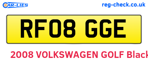 RF08GGE are the vehicle registration plates.