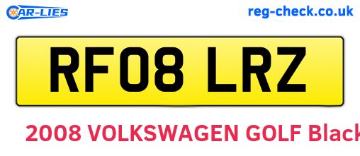 RF08LRZ are the vehicle registration plates.