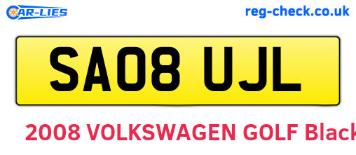 SA08UJL are the vehicle registration plates.